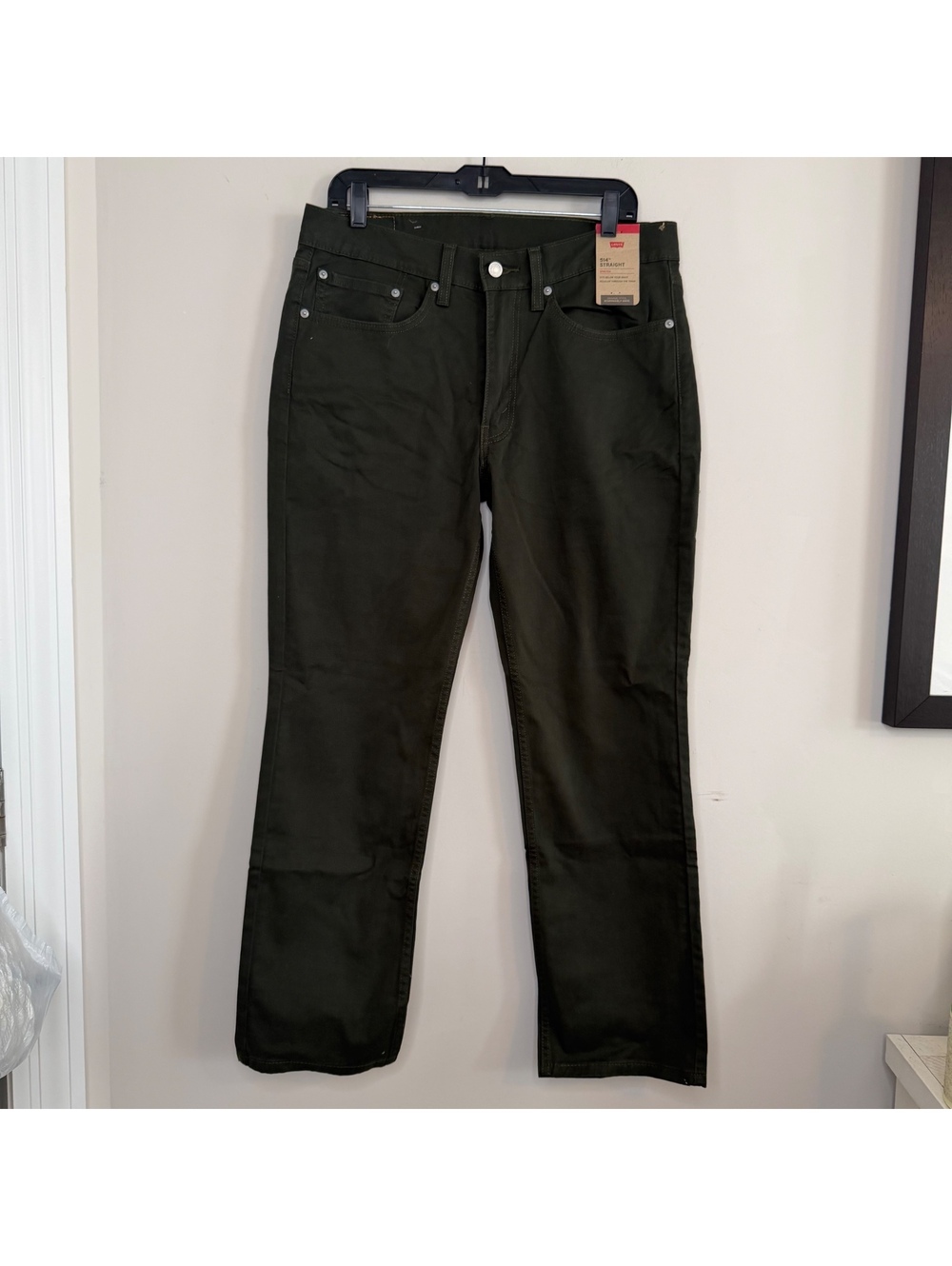 Levi’s 514 straight olive green jeans with stretch
